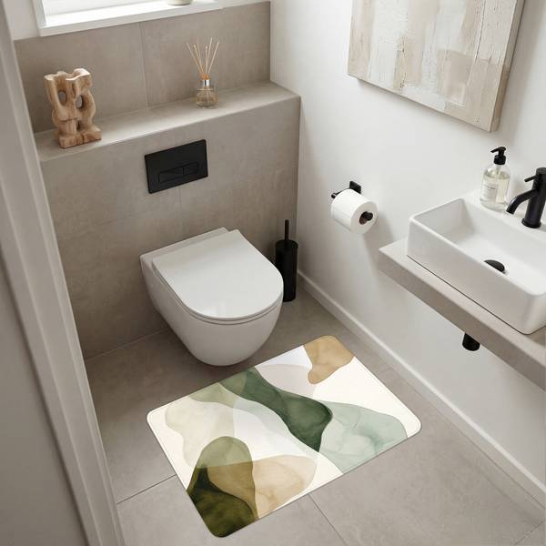 WC-TEPPICH Formen 90 x 60 cm - Durchmesser: 96 cm