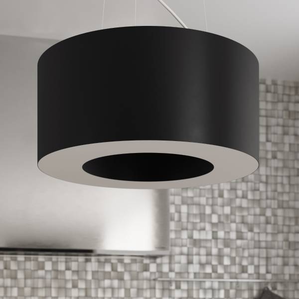 Kronleuchter Saturno Schwarz - Strukturstoff - 90 x 112 x 90 cm