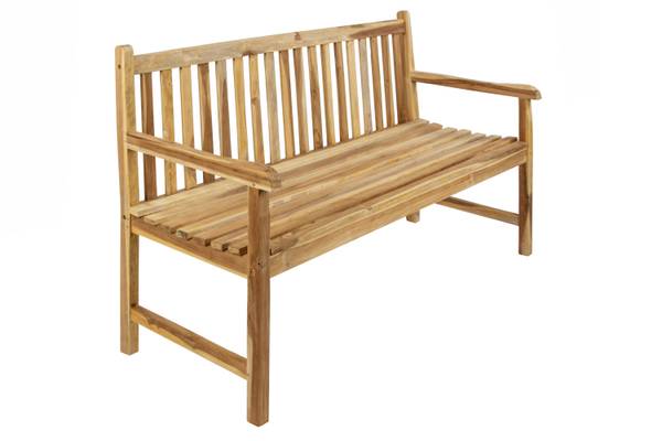 Gartenbank CARACAS Beige - Teakholz - 150 x 91 x 50 cm