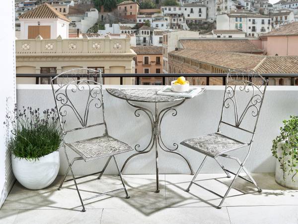 Gartenset NURRA 3-tlg Grau - Metall - 47 x 92 x 47 cm