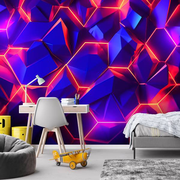 Fototapete Neon abstrakte Textur 350 x 245 cm