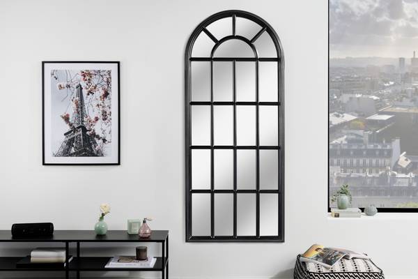 Wandspiegel CASTILLO Schwarz - Glas - Massivholz - 60 x 140 x 4 cm