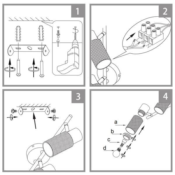 Plafonnier Käfig 3 ampoules Noir - Métal - 16 x 21 x 48 cm