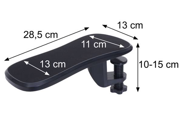 Armsteun N75 (set van 2) zwart - kunststof - 13 x 10 x 28 cm