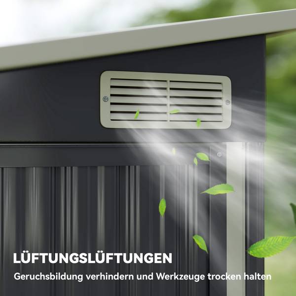 Gerätehaus 582V00CG Grau - Metall - 234 x 185 x 132 cm