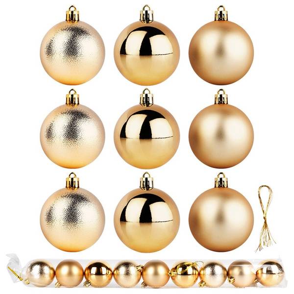 Weihnachtskugeln 9er Set 839486 Gold - Kunststoff - 6 x 6 x 6 cm