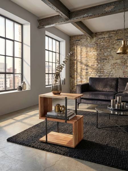 Beistelltisch ARPINO Beige - Akazie - 45 x 60 x 30 cm
