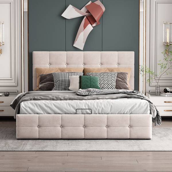 Doppelbett M063-01 Beige - Holzwerkstoff - 140 x 106 x 203 cm