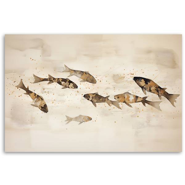 Wandbild koi-fische 100 x 70 cm