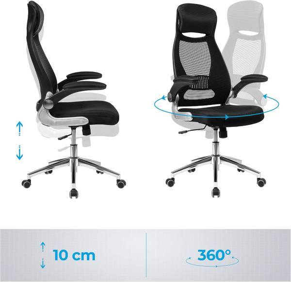 Bürostuhl Lozay Webstoff / Stahl - Schwarz / Chrom