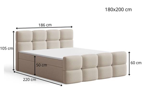 Boxspringbett RIVON Beige - Liegefläche Breite: 180 cm