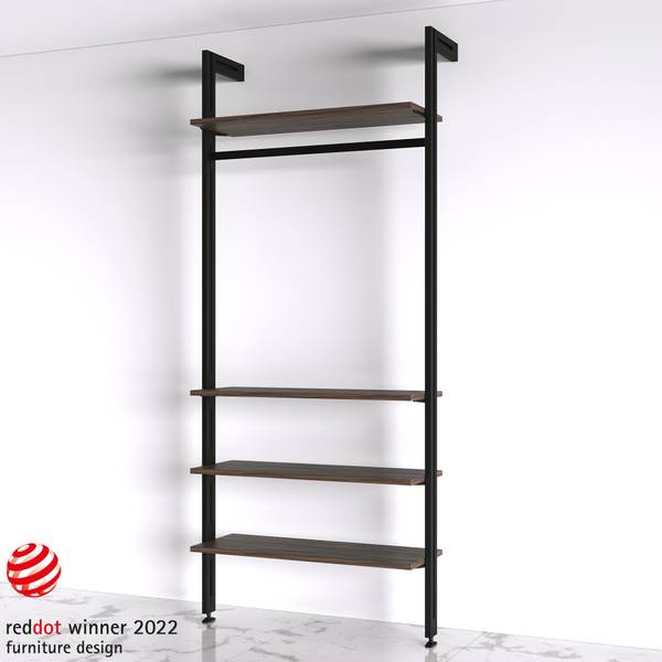 Regalträger-Set Zero Schwarz - Metall - 4 x 12 x 20 cm