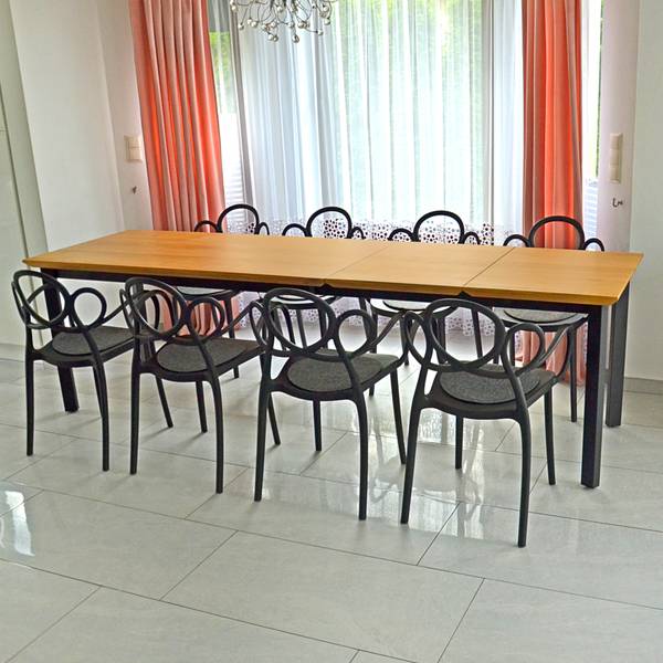 Ausziehbarer mit Eichenholzplatte ATTON Breite: 160 cm