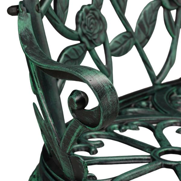 Tuinbank 2 zits rozen zwart - groen - aluminium - gietijzer - 99 x 79 x 56 cm