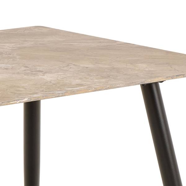 Table à manger Wicklow Marron - En partie en bois massif - 140 x 75 x 80 cm