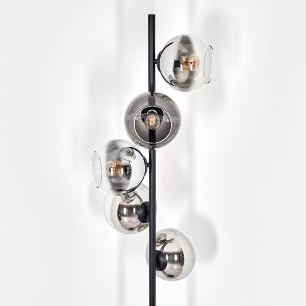 Stehlampe Cesaro Grau - Silber - Metall - 31 x 160 x 31 cm
