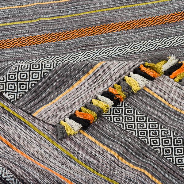 Kelim Teppich Kalleen Anthrazit - 170 x 240 cm