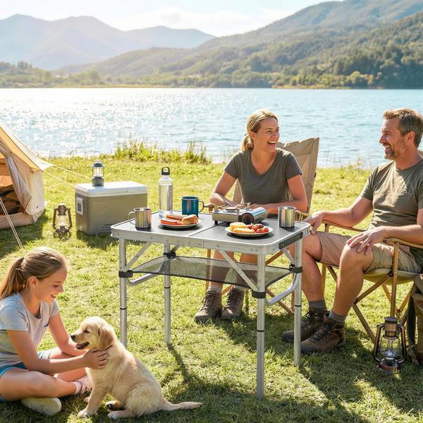 Campingtisch A20-653V00MX Schwarz - Metall - 40 x 60 x 60 cm