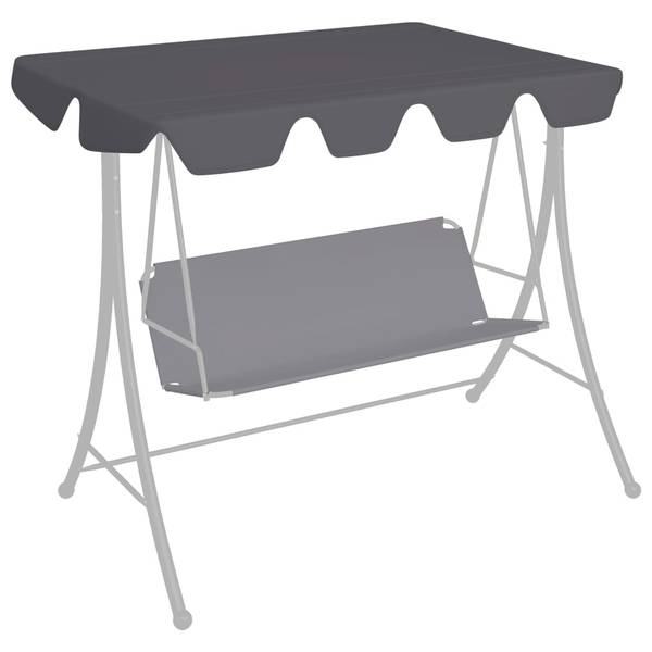 Ersatzdach für Hollywoodschaukel X8039 Grau - Kunststoff - 105 x 18 x 150 cm