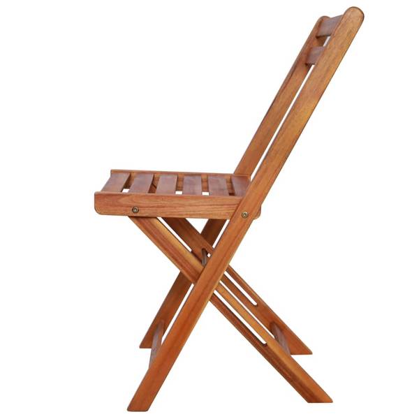 Chaise de bistro 44012 (lot de 2) Marron - Acacia - 51 x 80 x 40 cm