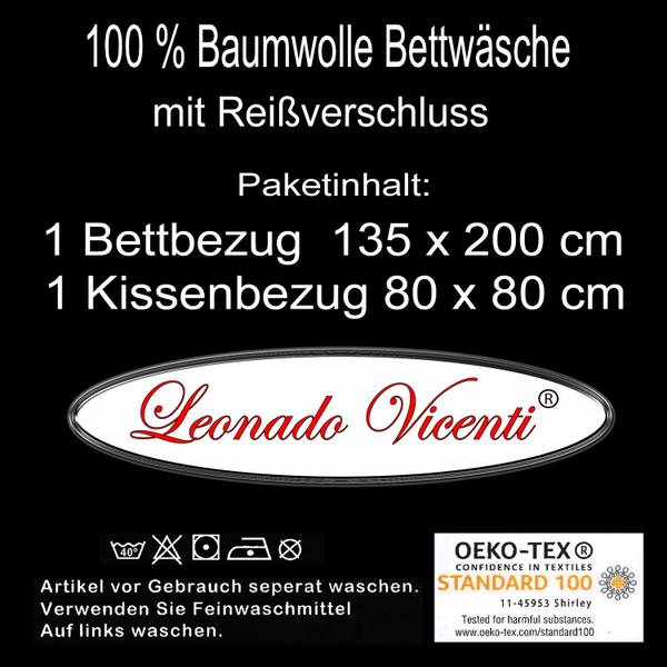 Bettwäsche Uni weiß 135 x 200 cm Weiß - Textil - 135 x 4 x 200 cm