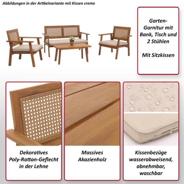 Garniture Jardin MVG-N46 (4 pcs) Blanc crème