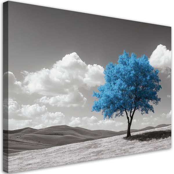 Wandbild baum landschaft hochland 90 x 60 cm