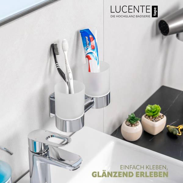 Doppelglasbecherhalter Lucente 94096 Silber - Metall - 19 x 11 x 10 cm