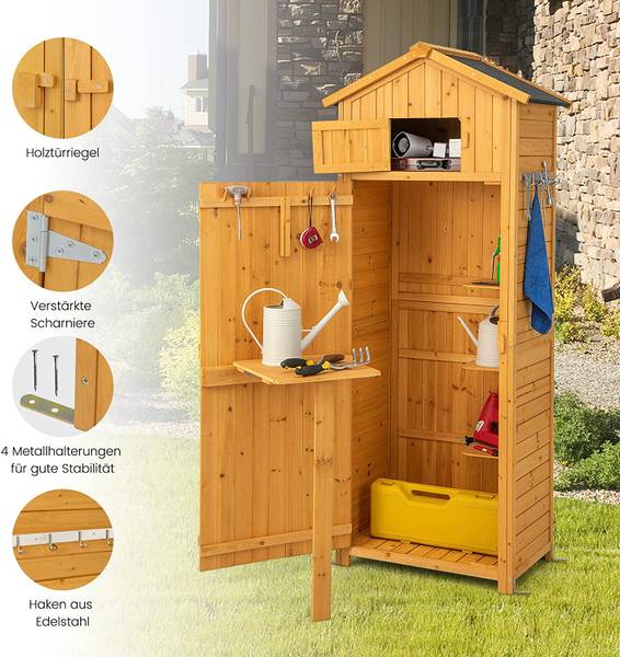 Gerätehaus wetterfest Braun - Massivholz - 50 x 181 x 75 cm
