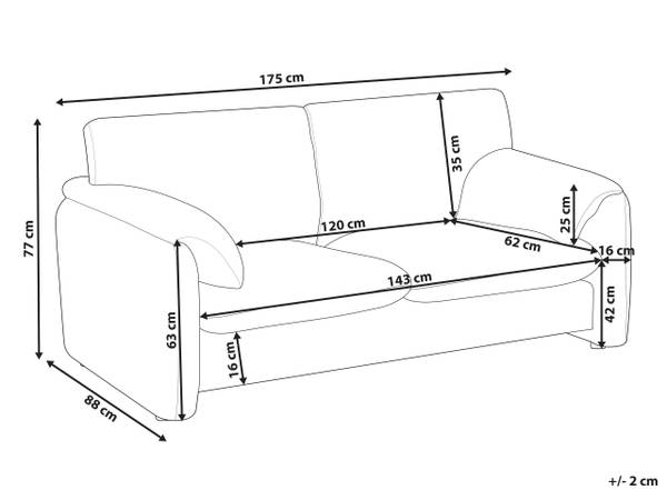 2-Sitzer Sofa GETA Schwarz - Weiß