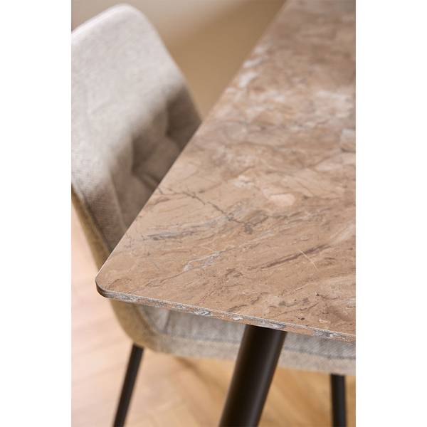 Table à manger Wicklow Marron - En partie en bois massif - 140 x 75 x 80 cm