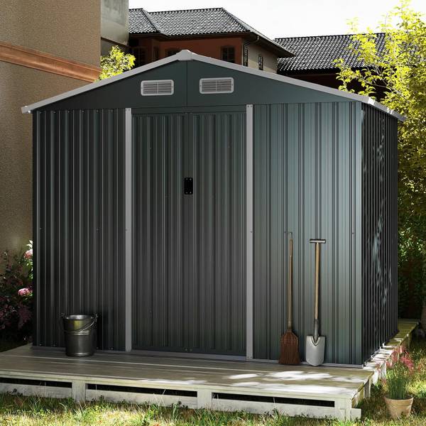 Gerätehaus SF6677SD+DE Schwarz - Metall - 171 x 196 x 235 cm