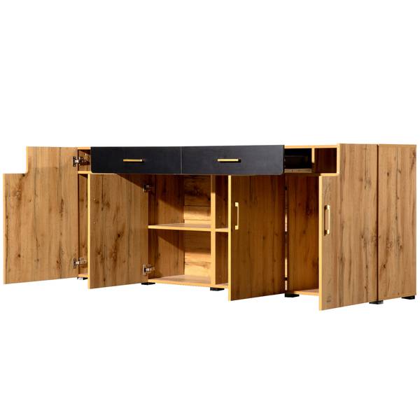 Sideboard Hernon Braun - Holzwerkstoff - 40 x 80 x 208 cm