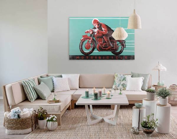 Metallbild Autos & Technik Bax Blau - Rot - Metall - 120 x 80 x 6 cm