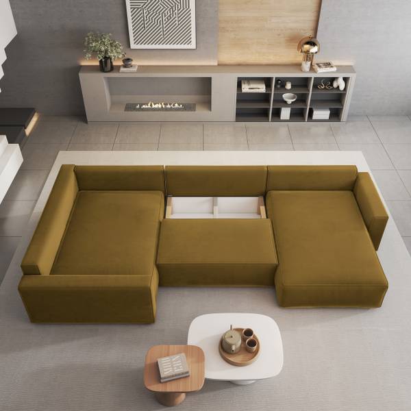 Ecksofa VELAMI M Gelb