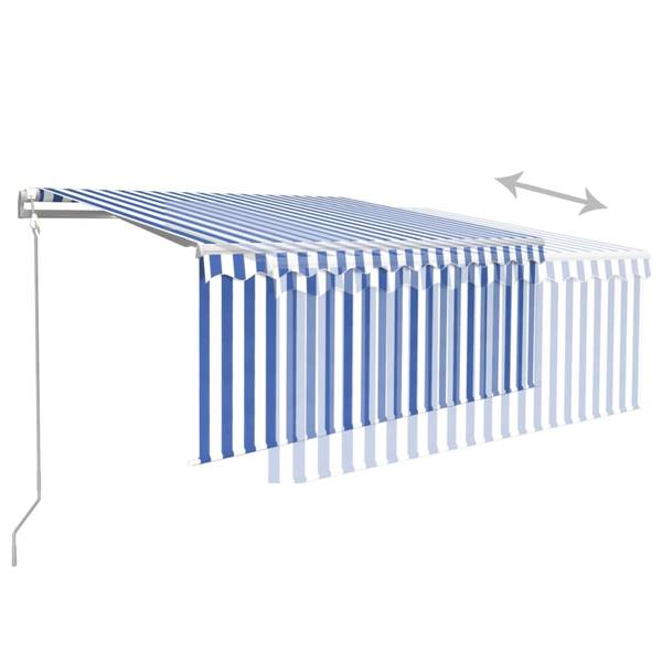 Auvent rétractable 3014351-2 Bleu - Blanc - 350 x 250 cm
