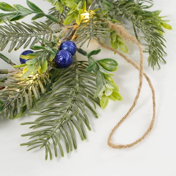 LED-Weihnachtskranz MEHOKR285006 Grün - Kunststoff - 42 x 7 x 42 cm