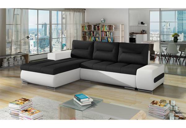 Ecksofa Legero Schwarz - Weiß