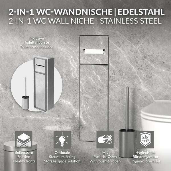 Unterputz-WC-Schrankmodul HARSTAD Silber