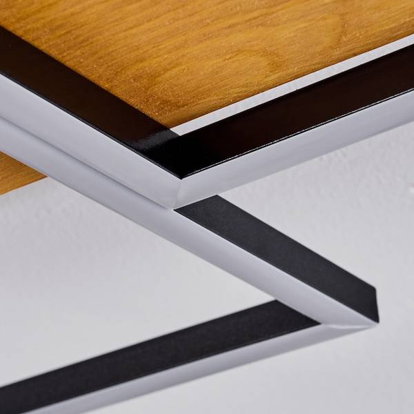 Deckenleuchte Palermo Beige - Schwarz - Holz - Weiß - 35 x 8 x 65 cm - Holzwerkstoff - Metall - Kunststoff