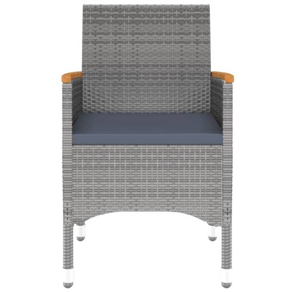 Garten Essgruppe 3014766 (3-teilig) Grau - Polyester - Akazie - Stahl - 60 x 75 x 60 cm