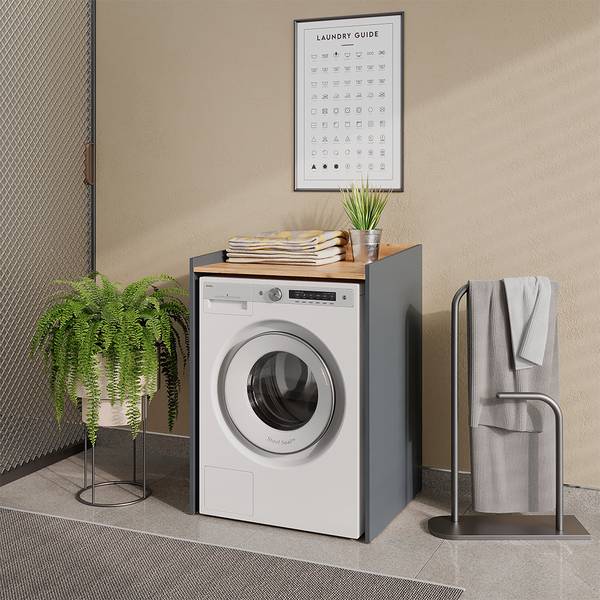 Waschmaschinenschrank Viktor 60595 Anthrazit - Eiche Dekor