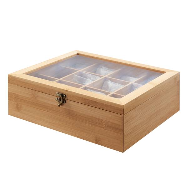 Teebox Braun - Bambus - 26 x 9 x 29 cm