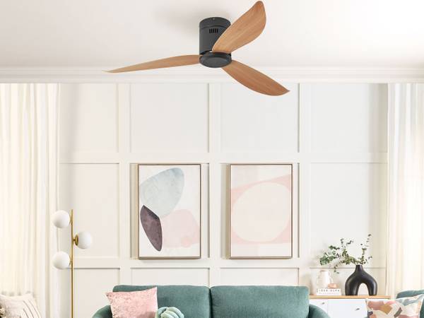 Ventilateur de plafond MALAD Noir - Marron - Métal - 114 x 23 x 114 cm