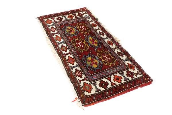 Handgeknüpft Kurzflorteppiche Rot - Wolle - 50 x 1 x 106 cm