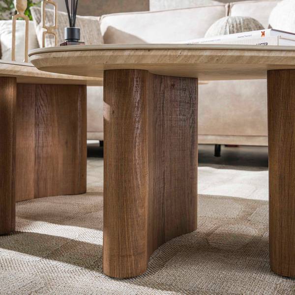 Couchtisch ROMANO 2er-Set Beige - Holzwerkstoff - 88 x 36 x 44 cm