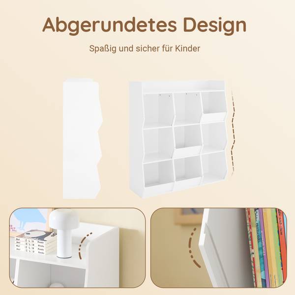Kinderregal KMB120-W Weiß - Holzwerkstoff - 95 x 105 x 34 cm