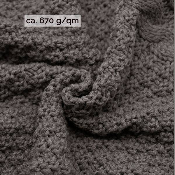 Kuscheldecke 00000160 Grau - Textil - 60 x 1 x 180 cm