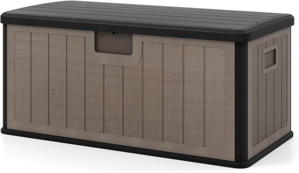 Gartenbox ZB34827 Schwarz - Braun - Metall - 64 x 59 x 130 cm