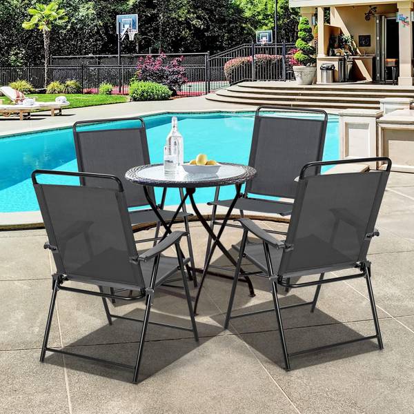 Outdoor-Klappstühlen AB92933DE(4er Set) Grau - Metall - 63 x 92 x 59 cm